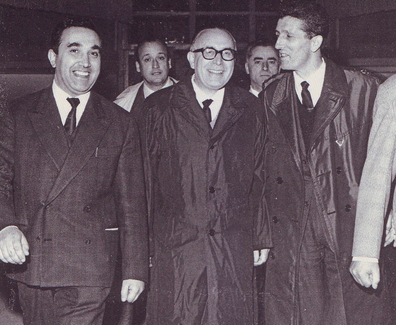 Rimini. Da sinistra, Giuseppe Gemmani, Mariano Rumor (Segretario DC Nazionale)