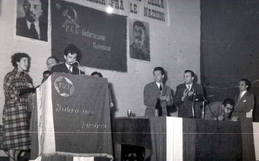 9-12 febbraio 1983. Rimini, Teatro Novelli. Giovanna Filippini interviene al 13. Congresso della Federazione Comunista Riminese