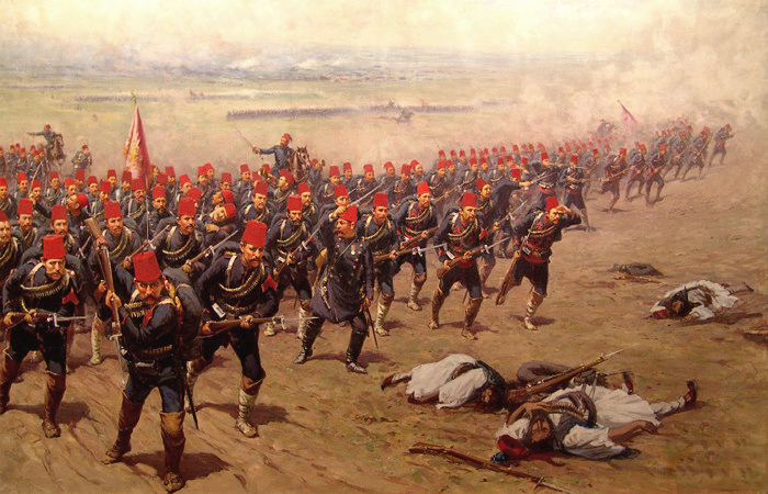 I Turchi sconfiggoono i Greci nella battaglia di in un quadro ottomano dell'epoca