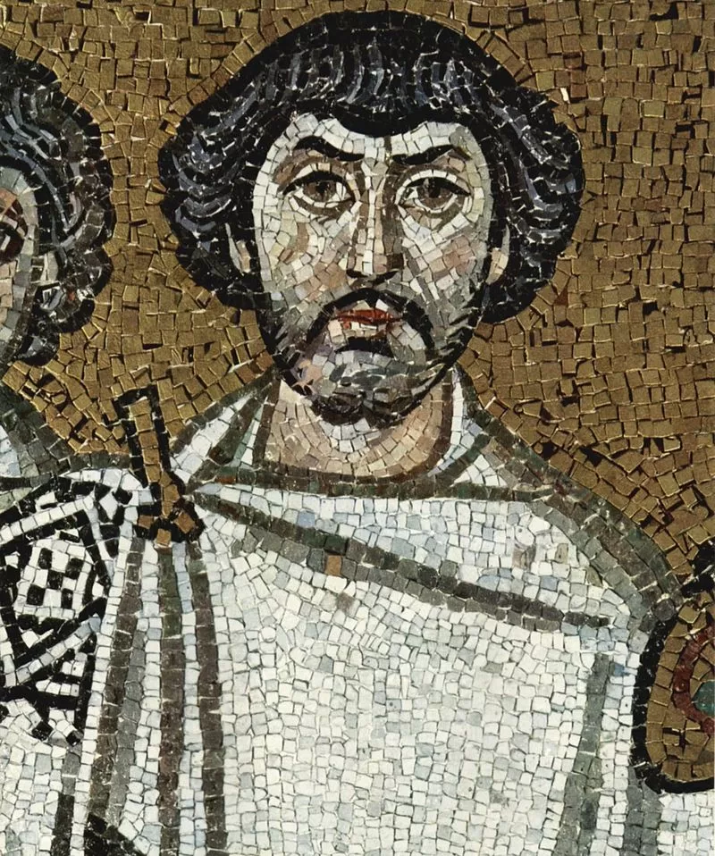 Presunto ritratto di Belisario nel mosaico di San Vitale a Ravenna