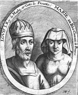 Luigi d'Angiò con la moglie Maria di Bretagna
