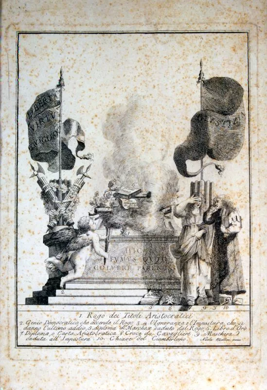 Allegoria del rogo dei titoli aristocratici (Bologna, Museo civico del Risorgimento)