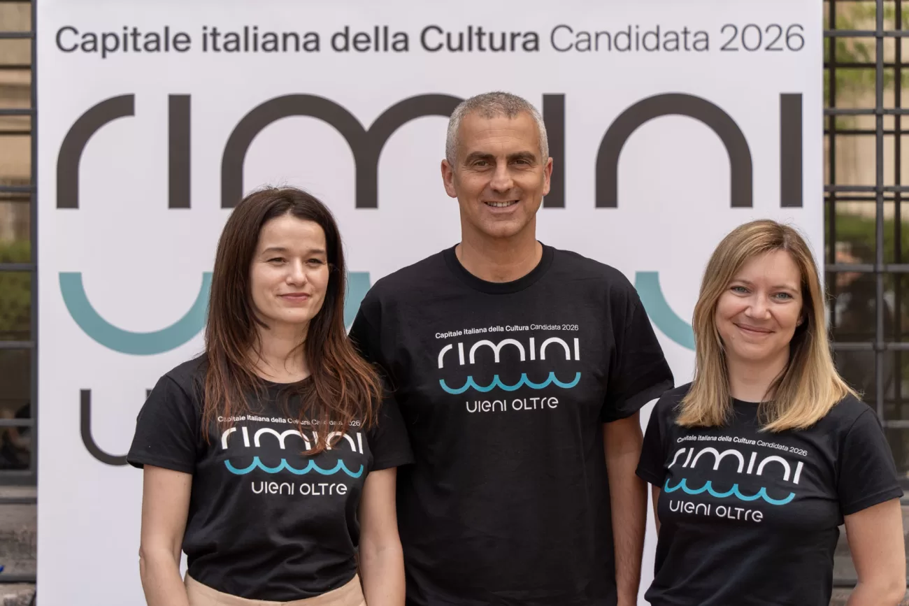 Il sindaco con Francesca Bertoglio e Cristina Carlini, direttrici artistiche per la candidatura